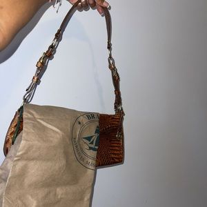 Brahmin Toasted Almond Collection Brown Italian Leather Handbag Shoulder Bag